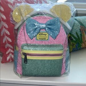 Loungefly Pastel Sequin Limited Edition Minnie Mouse Mini Backpack